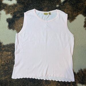 Caslon Light Pink 100% Cotton Sweater Vest